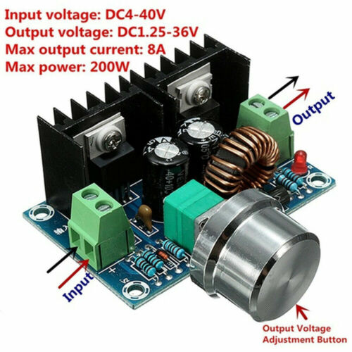 XH-M401 DC 4V-40V to 1.25-36V Buck Converter Adjust Step Down Module 200W 8A - Picture 10 of 12