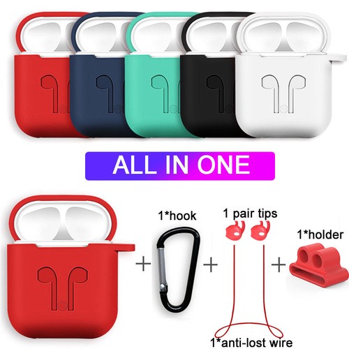 Strap Holder & Silicone Case Cover For Apple AirPod Air Pod Accessories