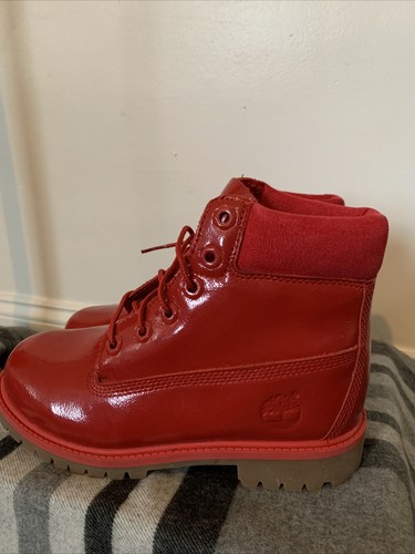 Red Patent Leather A151B Lace Up Boots 