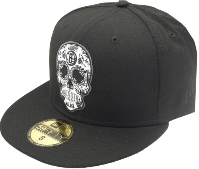 New Era Brooklyn Nets Black Sugarskull Sidepatch 59fifty Limited Fitted Cap