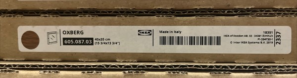 New IKEA OXBERG Brown Walnut Effect Cabinet Glass Door (15 ½x13 ¾ ") 605.087.03