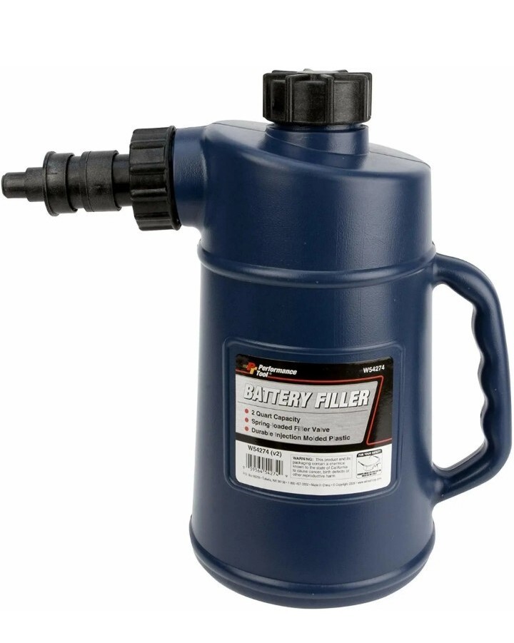 Battery Filler Golf Cart Bottle Jug Water With Auto Shut Off 2 Quart Capacity