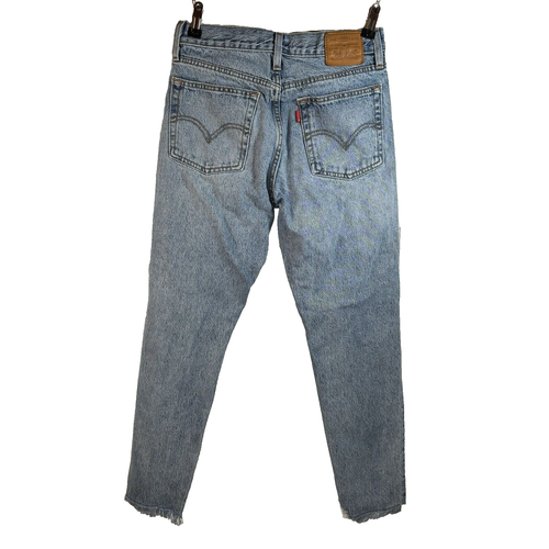 Jeans donna Levi's Premium taglia 25 zeppa dritti bottoni mosca medio effetto invecchiato - Foto 2 di 14