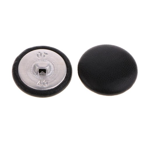50 Pieces Imitation Leather Shank button 25mm - Black - Picture 2 of 7