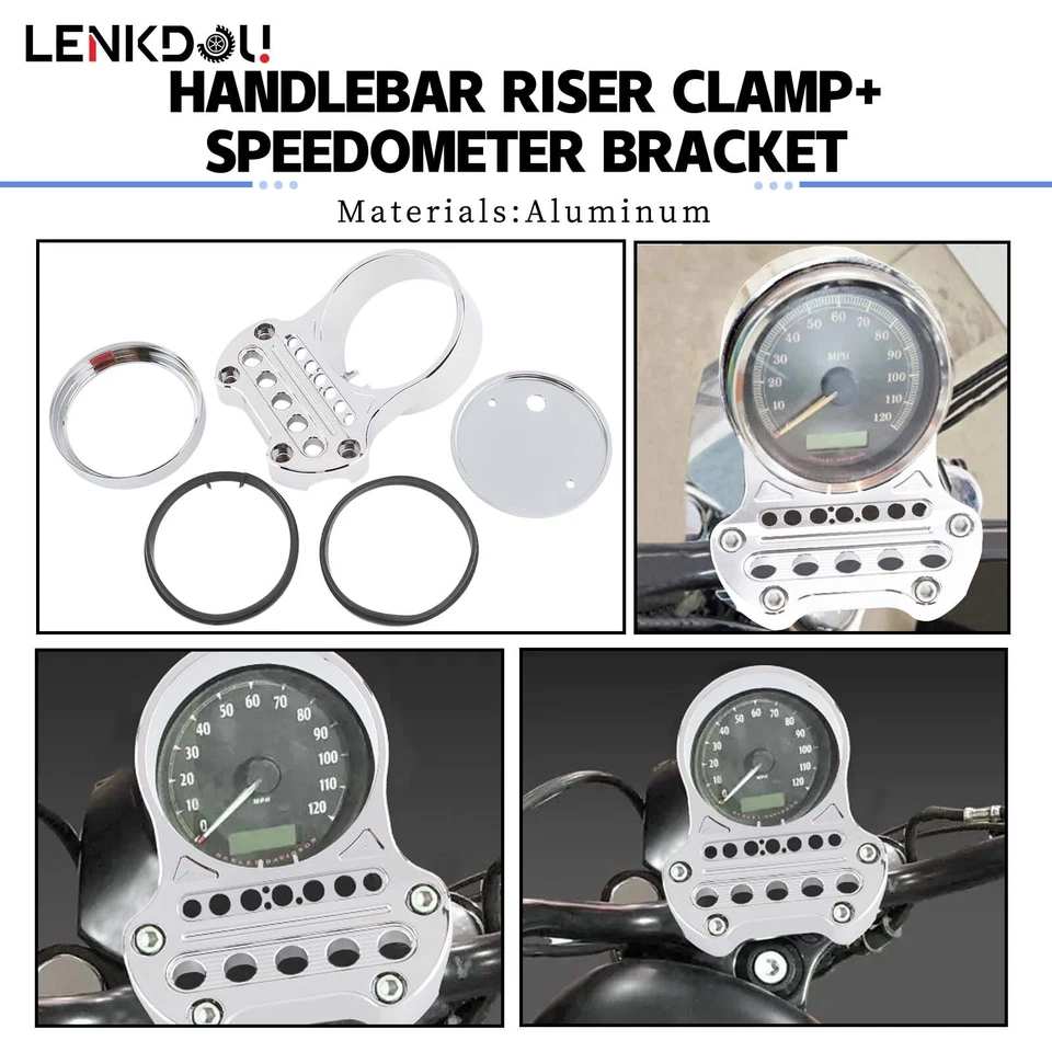 Speedometer Bracket Relocation Indicator Clamp For Harley Sportster XL883 XL1200 - Image 3 of 4