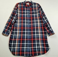 Universal Thread Shirt Dress Womens Medium M Plaid Long Sleeves Two Pockets Fall