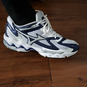 MIZUNO Wave X10 Scarpe Da Corsa Da Uomo Taglia 9 BLU SILVER BIANCO VS-1 FCL  0404 Nizza | eBay