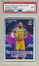 2018 Donruss Optic LeBron James Express Lane Holo Prizm PSA 9 Lakers Card #4