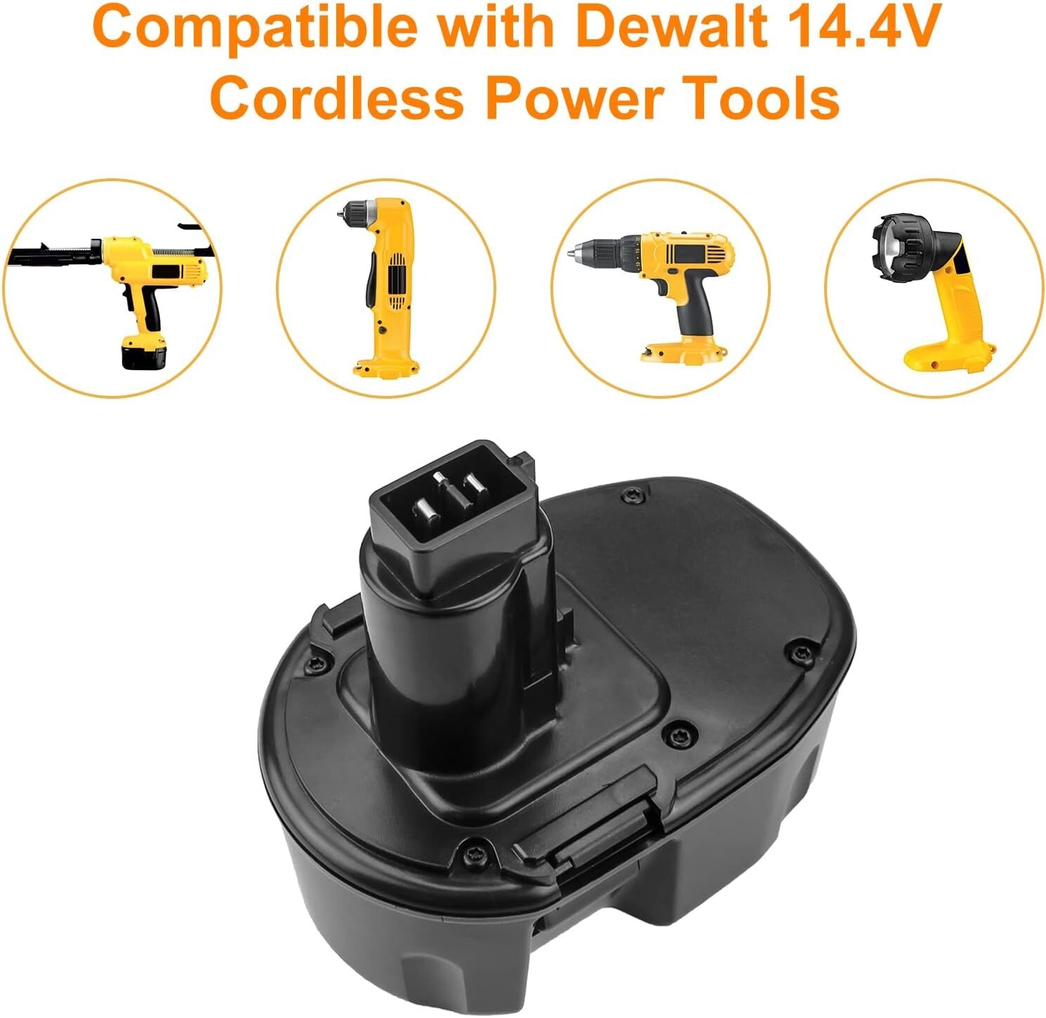 Dewalt 14.4v Replacement Battery 2-Pack 3600mAh 14.4V Ni-MH Batteries For  DeWalt DC9091 DW9094 XRP Tools Dewalt 14.4 Battery