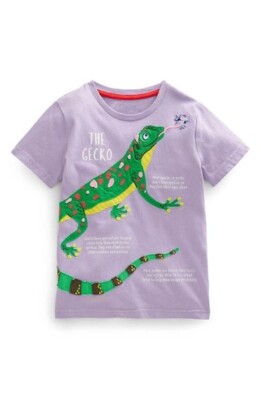 MINI BODEN Applique Shirt Gecko Fun Facts NWT New 3-4