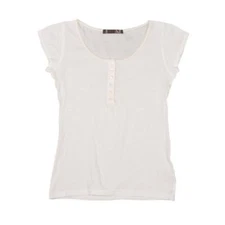 A.T ATSURO TAYAMA Lace Trim Henry Neck T Shirt Size XS-S(K-150783)