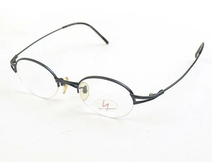ムツ次郎EU37/24.0cm Yohji Yamamoto Vintage Half Rim Round Eyeglasses Frames 51