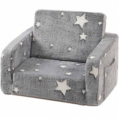 Kids Sofa Couch Fold Out, Baby Toddler Comfy Soft Chair For Boys Girls