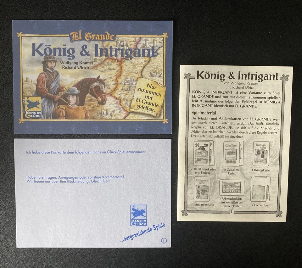 El Grande Erweiterung König und Intrigant Hans im Glück vollständig SEHR GUT TOP - Bild 2 von 4