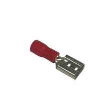 Quick Connect Terminals, Female, PVC Insulated, 16-22 AWG Wire, Red, 10 Pcs
