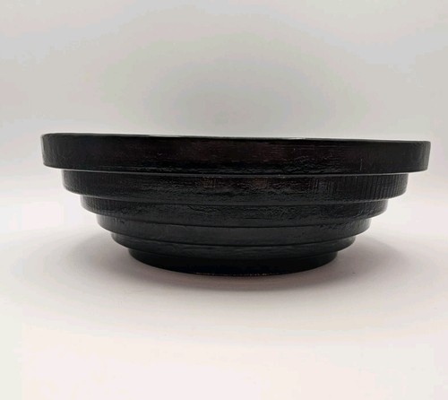 1990s BLENKO 9608L Amethyst Art Deco Style Tiered Step Bowl 11½" - Picture 3 of 9