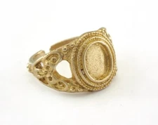 Adjustable Ring Bezel Raw brass (18mm 7.5US inner size - Adjustable ) 4418