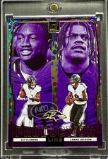 Lamar Jackson Zay Flowers RARE DUAL REFRACTOR INVESTMENT CARD PANINI RAVENS MINT