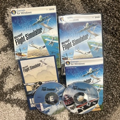 MICROSOFT Flight Sim X (PC, 2005) CIB DVD-ROM, Good Windows Vista XP Free Ship