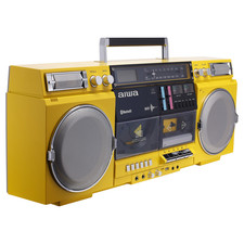 aiwa Retro Boombox CD Player with Cassette Recording, Bluetooth 5.0, VU Meters,