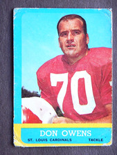 Don Owens #156 Topps 1963 Football Card (St Louis Cardinals)*