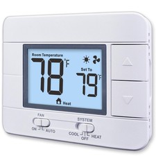 Non Programmable Thermostat for Home 1 Heat/ 1 Cool Single-Stage System, with...