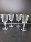Solitaire by Lenox - Set Of 4 Vintage Platinum Trimmed Wine Glasses Vintage