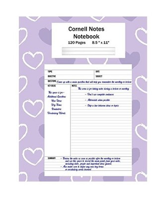 Cornell Notes Notebook: Note Taking System, For Students, Writers, Meetings, Lec