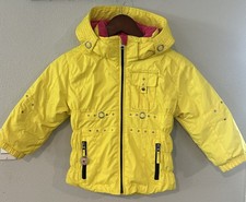 Obermeyer Jacket Girls Size 4 Ski Snow Yellow Pink Hooded Insulated Kids I Grow