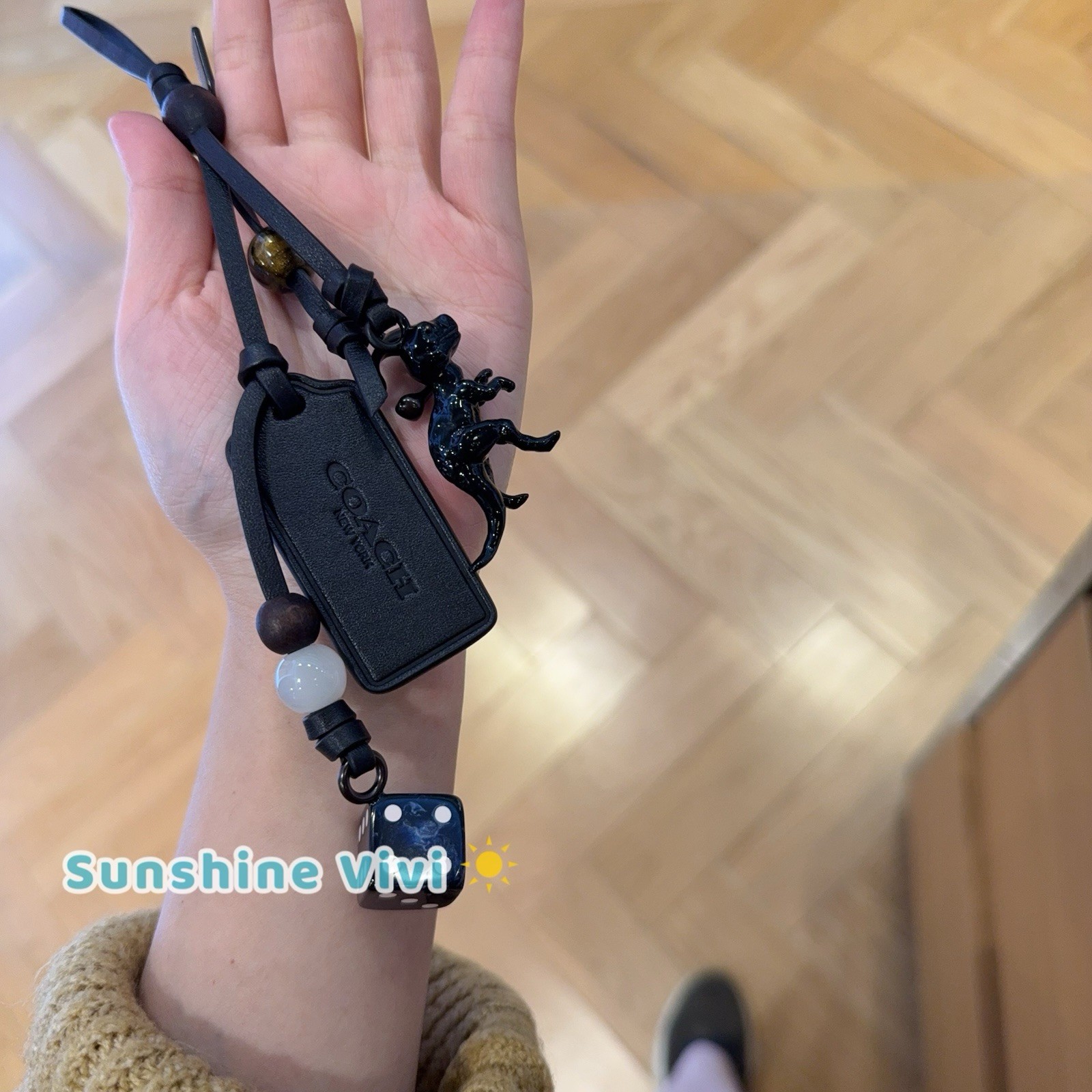 Coach Heritage Bag Charm in Black