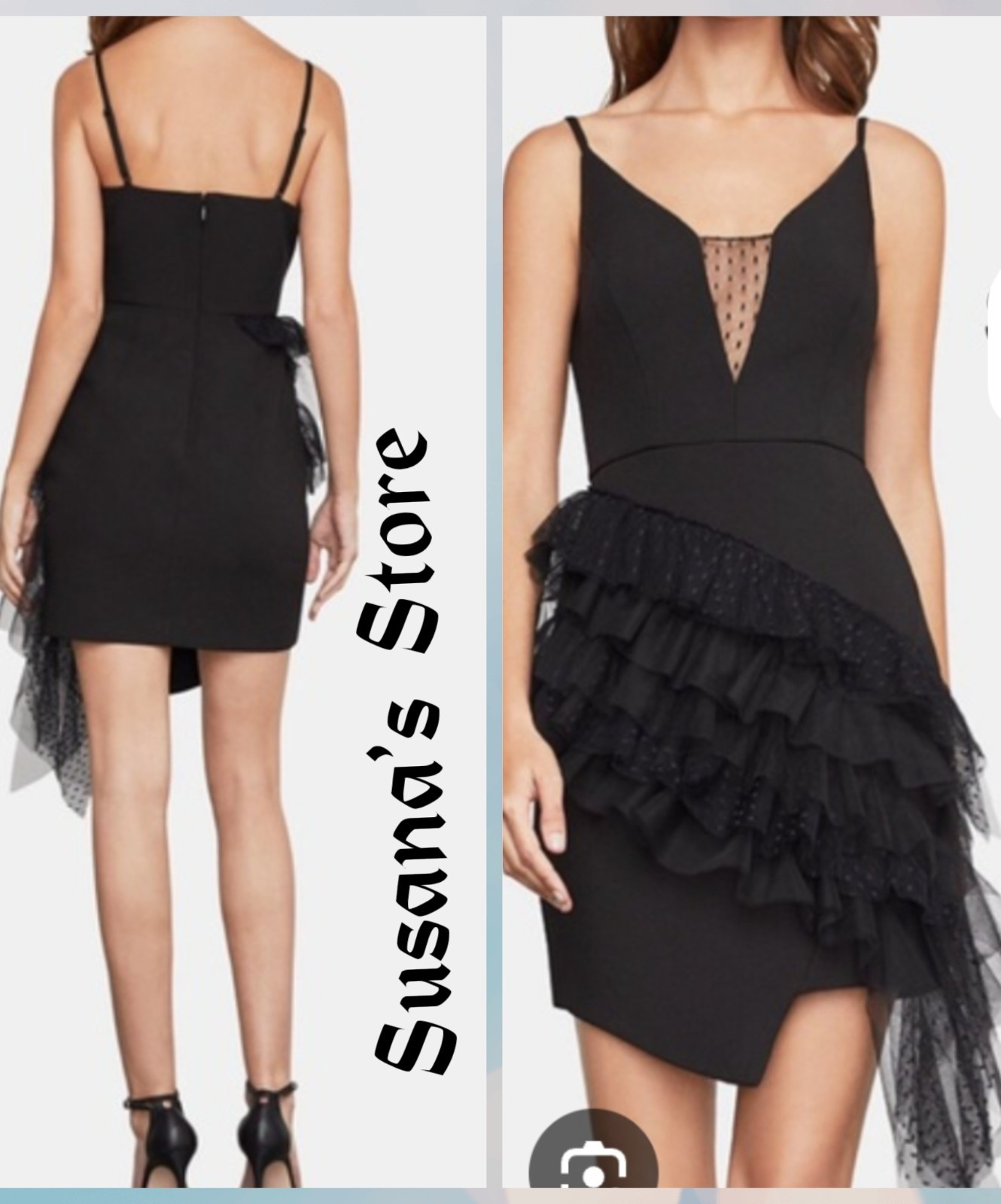 Nwt Bcbg Maxazria Size 4 Layered Ruffle Mesh Asymmetrical Sheath  Dress