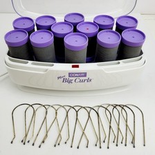 CONAIR More Big Curls 12 Jumbo Hot Rollers Curlers CHV12P Purple With 12 Clips