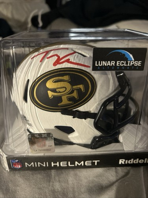 #ad #ad Trey Lance Autographed San Francisco 49ers Lunar Eclipse Mini Helmet BAS $145.00