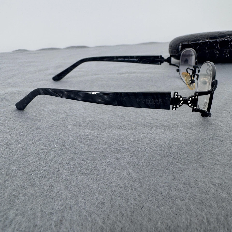 Marco de gafas Bvlgari BV6131 52-17-135 negro ovalado hecho en Italia estuche COL.1 Foto 4 de 4