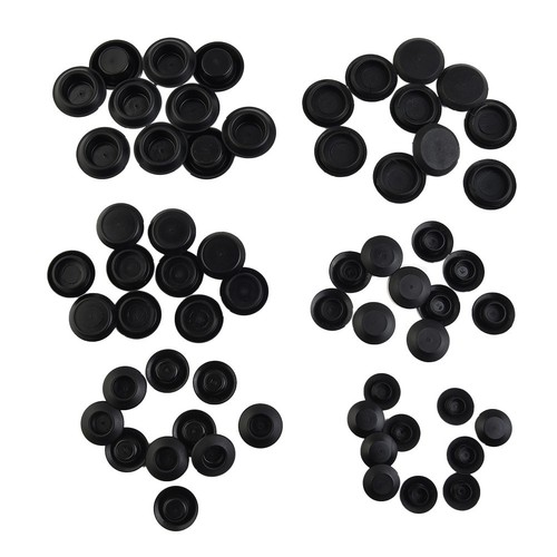 Flush Sheet Metal Hole Plugs 60 Piece Black Plastic Assortment for Car Vehicle - Bild 3 von 24