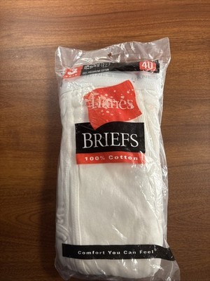 Vintage Hanes Briefs 100% Preshrunk Cotton Size 40 3 Pair