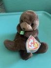 Ty Beanie Babies Seaweed Otter Plush 1996 Retired Vintage