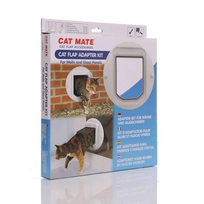 KATZENKLAPPE ADAPTER SET FÜR WÄNDE UND GLASSCHEIBEN PET MATE HUND EINSTIEG AUSSTIEG BESCHLAG
