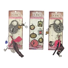 Industrial Chic Lot 2 Lock Pendents + 6 Charms | Steam Punk Susan Lenart Kazmer
