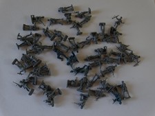 52 Piece Vintage Army Men grey Plastic Toys Soldiers 1" Inch