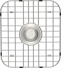 Stainless Steel Kitchen Sink Protectors Bottom Grid Center Drain 13.65x11.6 Inch