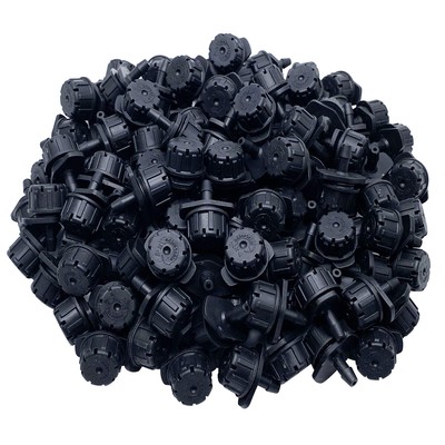 100 Pcs Adjustable Irrigation Drippers Sprinklers 1/4 Inch Inch, Black 