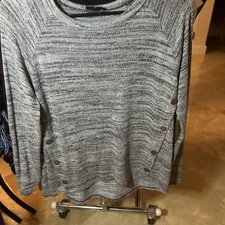 Gray Button Detail Sweatshirt