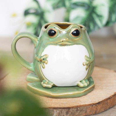 NEW Ceramic Frog Shaped Mug & Lily Pad Saucer Tea/Coffee (INSTOCK Fast Shipping)