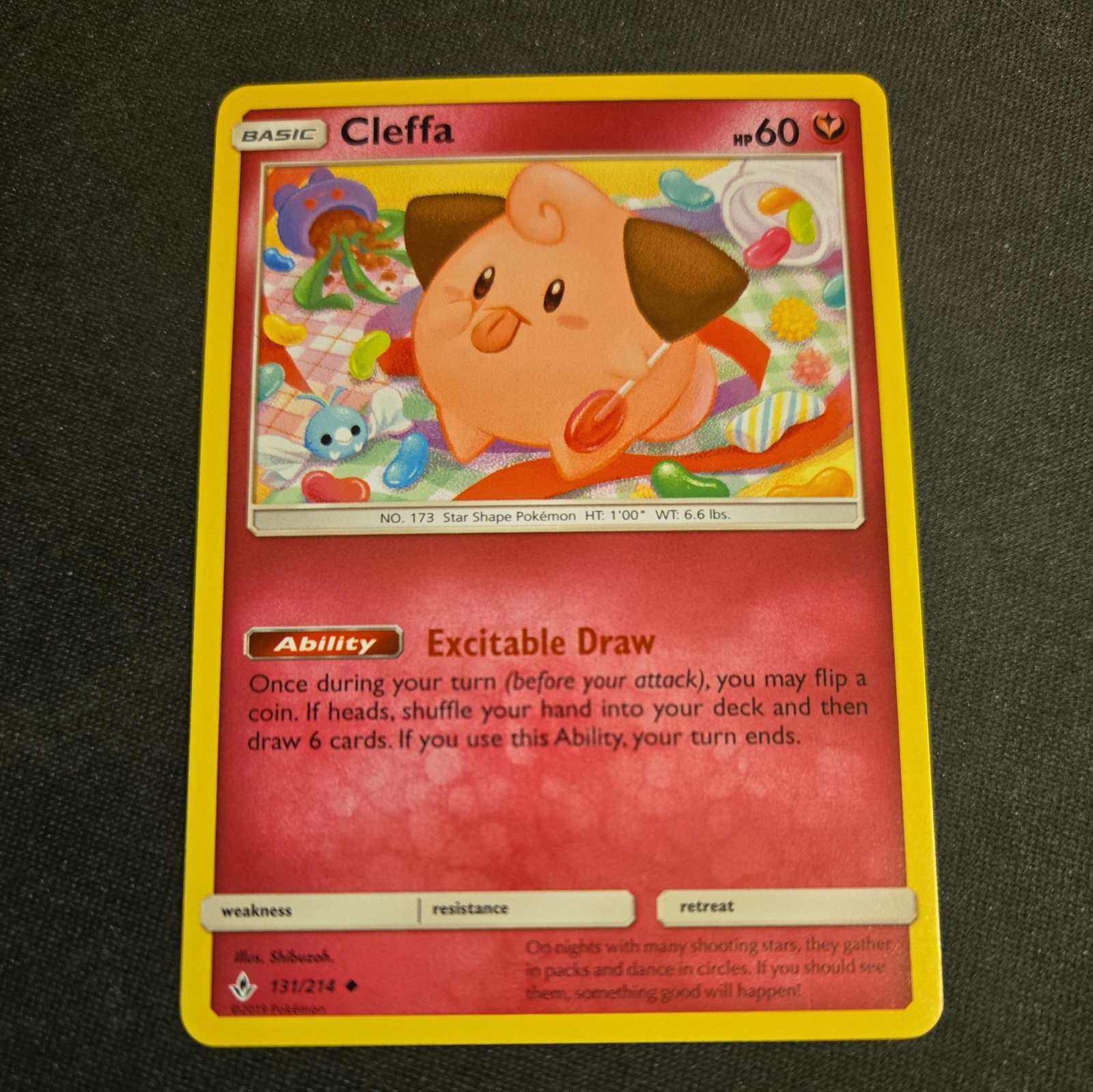 Pokémon TCG Cleffa 131/214 Non Holo Sun & Moon Unbroken Bonds 2019, EX
