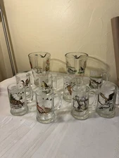 Complete Schmidt Beer Wildlife Series Pitcher Mugs Geese Eagle Fish Glasses