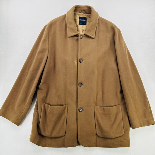 Brooks Brothers Coat Mens XL Camel Wool Cashmere Blend Car Coat Made in USA - Picture 1 of 19