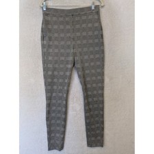 Express Plaid Trousers Women's Size S Grey Black High Rise Skinny Leg