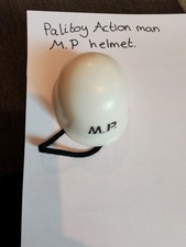 Palitoy Action Man White MP Helmet with Chin Strap Original Vintage