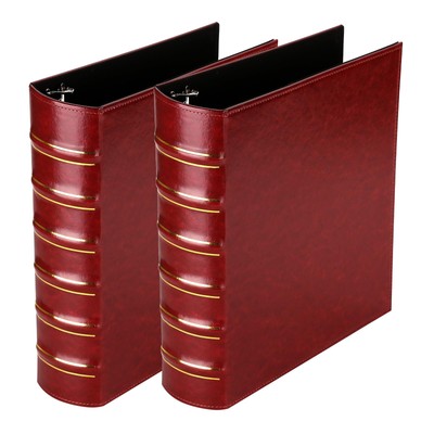 Vintage Hardback 3 Ring Binder 2 Inch, Professional Leather Binders 2 Inch D ...